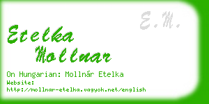 etelka mollnar business card